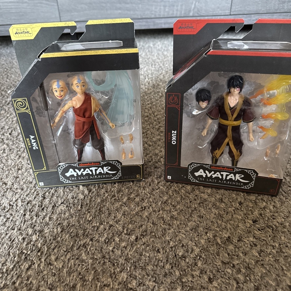 2- Jazwares 2025 Avatar the Last Airbender (Aang & Zuko Action Figures )